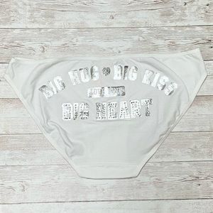 PINK VS BLING BIKINI PANTY WHITE NWT